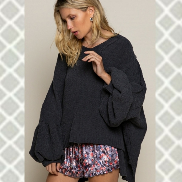 POL CHARCOAL PULLOVER Hoodie Sweater Medium EUC! - Picture 4 of 12